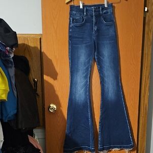 KanCan Indigo Flare Jeans Long Size 1 Inseam 32", Waist 24"